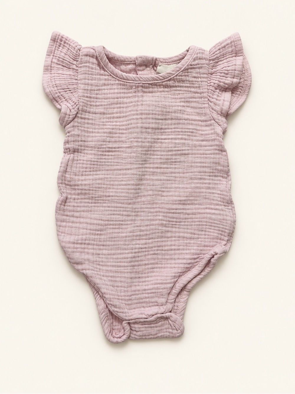 Colored Organics Mauve Flutter Sleeve One-Piece